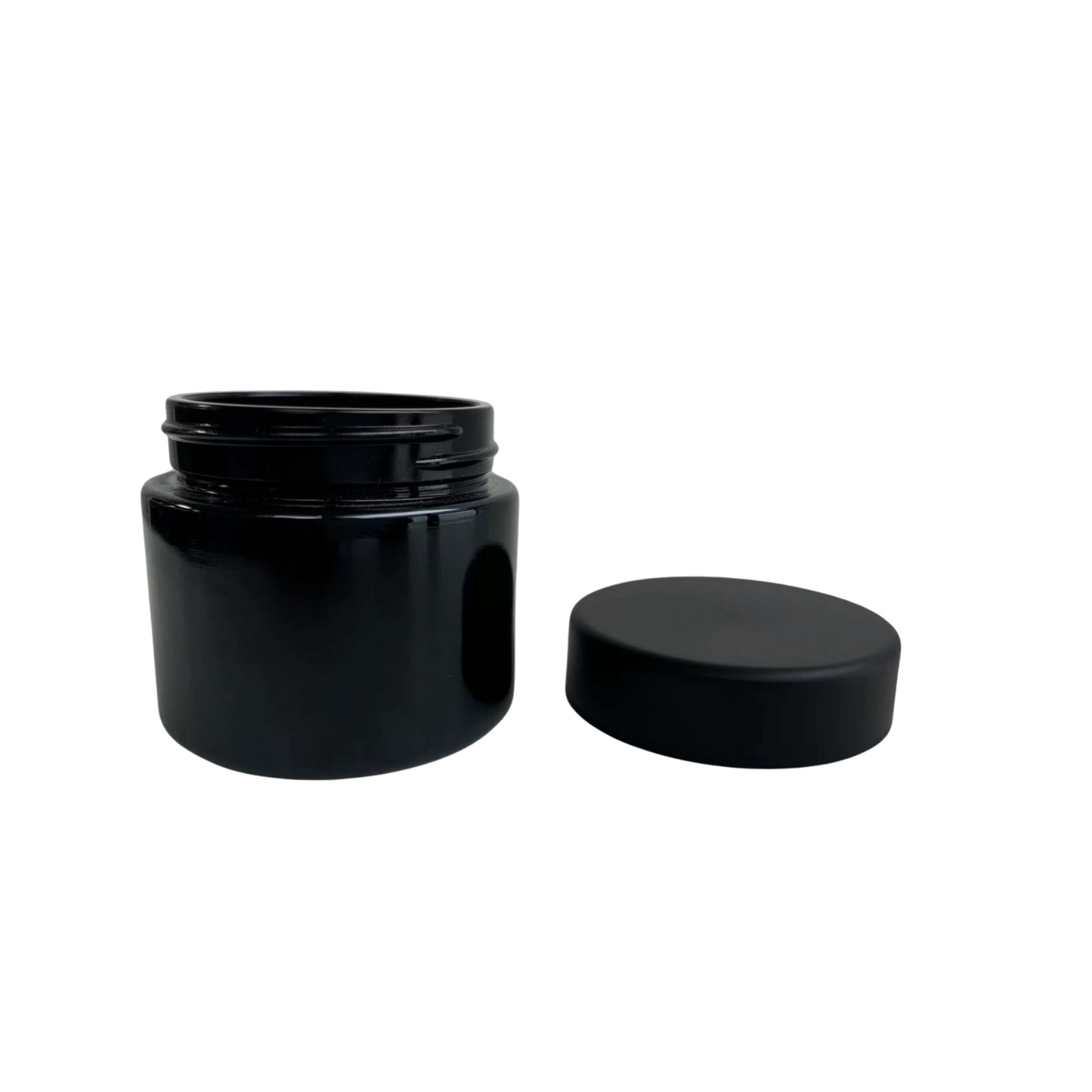 3.5g Matte Black (1/8th Ounce) Glass Jars