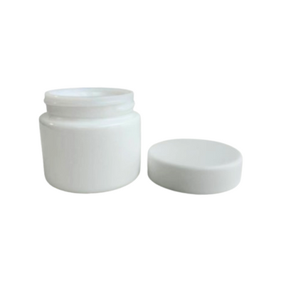 3.5g Matte White (1/8th Ounce) Glass Jars