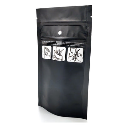 1 Ounce (28g) Child Resistant Mylar Bags Black/Clear