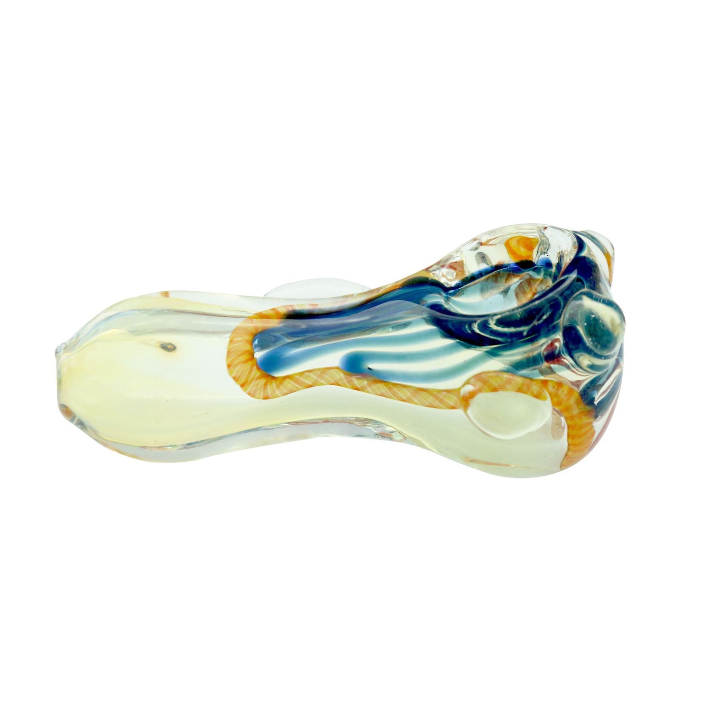 Blue Waves Glass Spoon Pipe