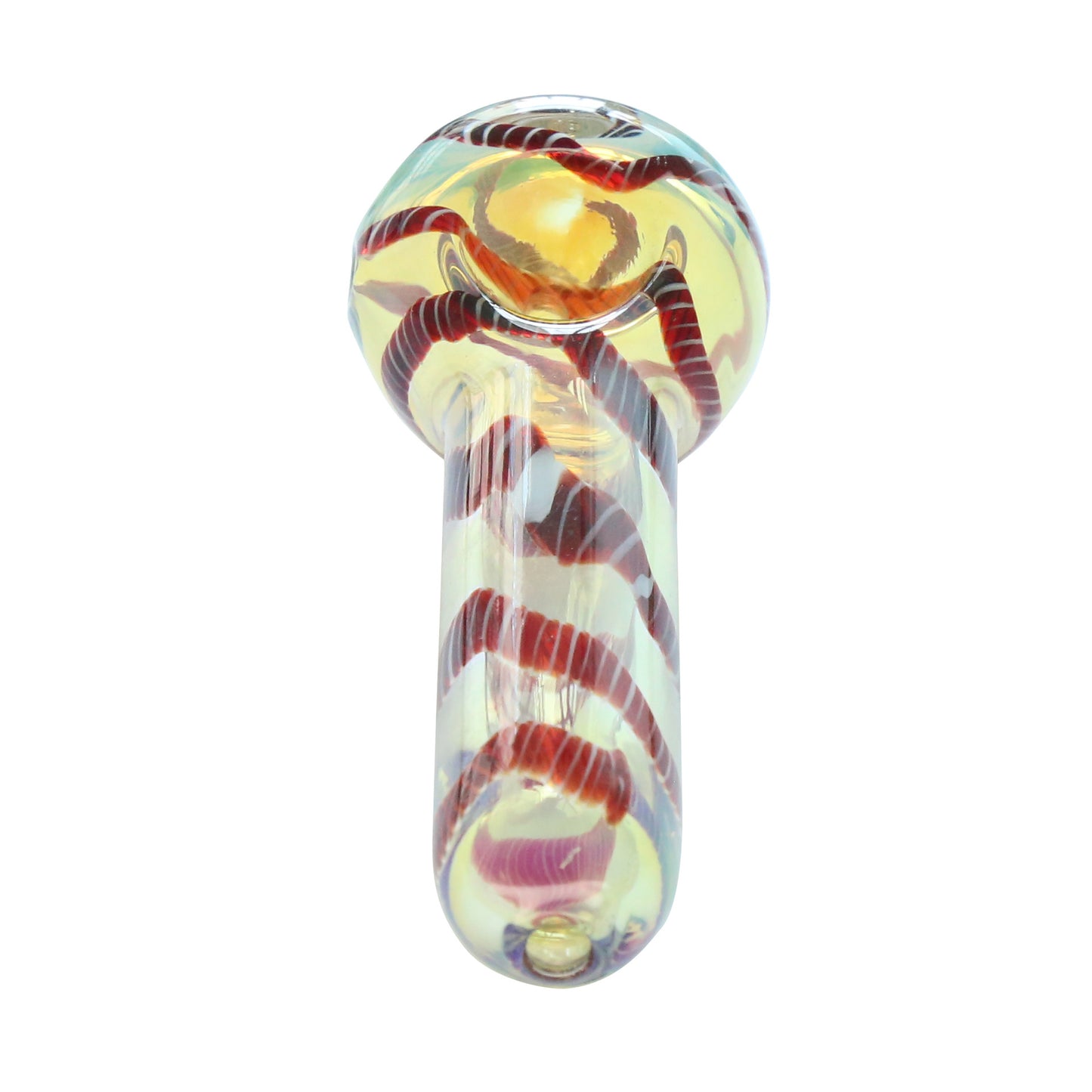 Amber Spiral Glass Spoon Pipe