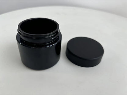 3.5g Matte Black (1/8th Ounce) Glass Jars